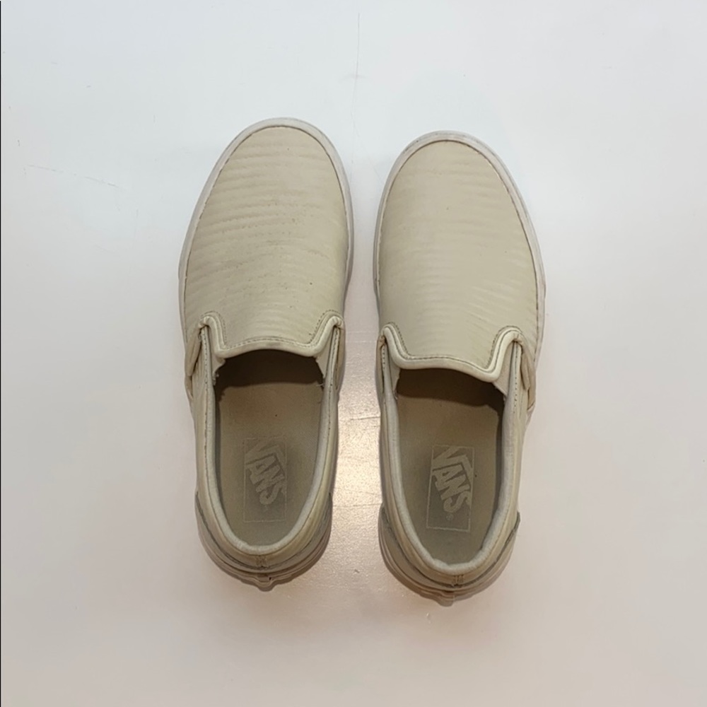 Vans Slip in Cream Leather Shoe